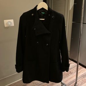 United Color Benetton Black Coat Size 40 (Small)
